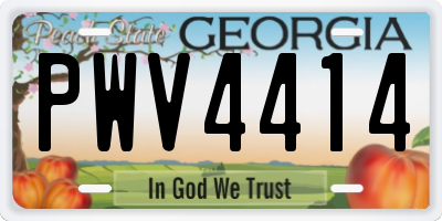GA license plate PWV4414
