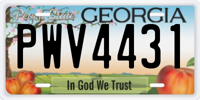 GA license plate PWV4431