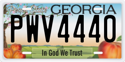 GA license plate PWV4440