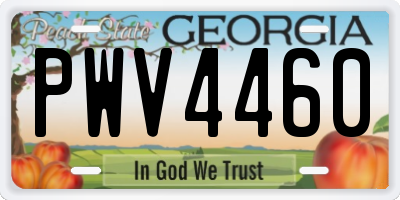 GA license plate PWV4460