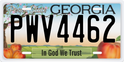 GA license plate PWV4462