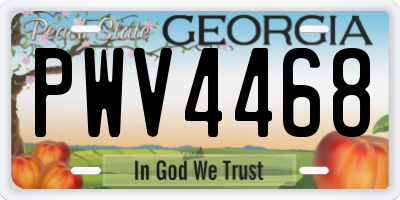 GA license plate PWV4468