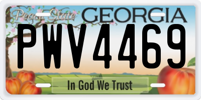 GA license plate PWV4469