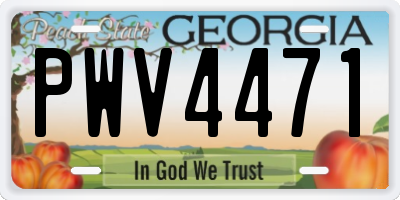 GA license plate PWV4471