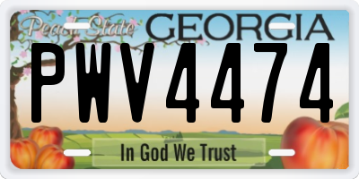 GA license plate PWV4474