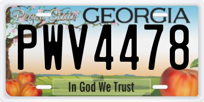 GA license plate PWV4478