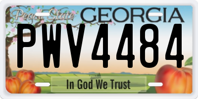 GA license plate PWV4484