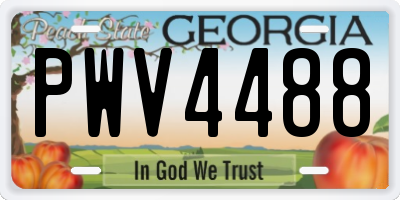GA license plate PWV4488