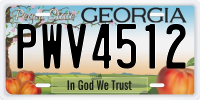 GA license plate PWV4512