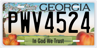 GA license plate PWV4524