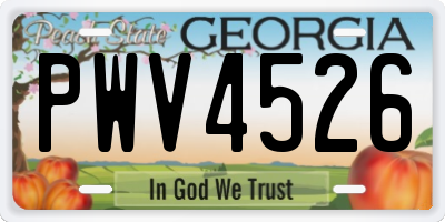 GA license plate PWV4526