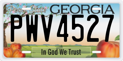 GA license plate PWV4527