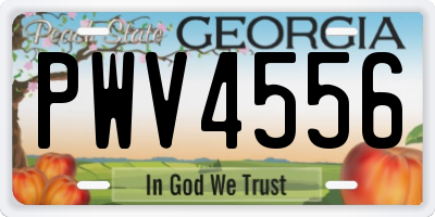 GA license plate PWV4556