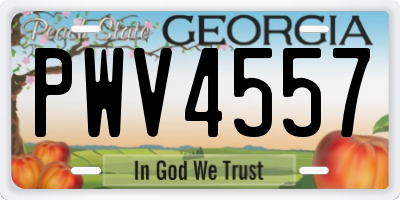 GA license plate PWV4557