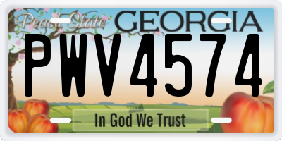 GA license plate PWV4574