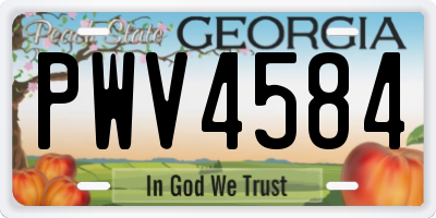 GA license plate PWV4584