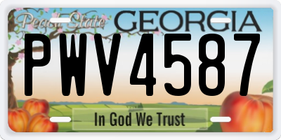 GA license plate PWV4587