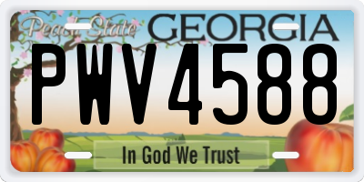 GA license plate PWV4588