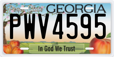 GA license plate PWV4595