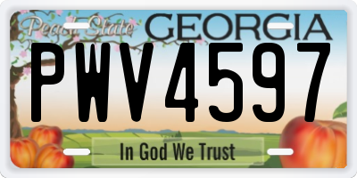 GA license plate PWV4597