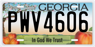 GA license plate PWV4606
