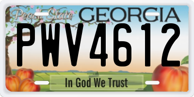 GA license plate PWV4612