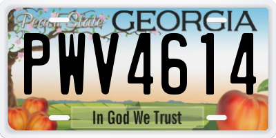 GA license plate PWV4614