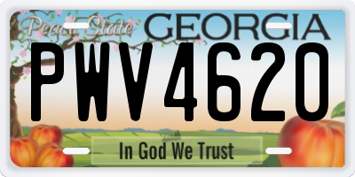 GA license plate PWV4620