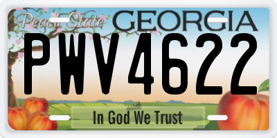 GA license plate PWV4622