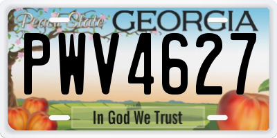 GA license plate PWV4627