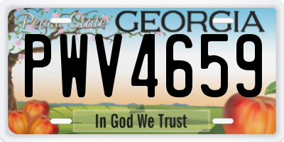 GA license plate PWV4659