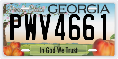GA license plate PWV4661