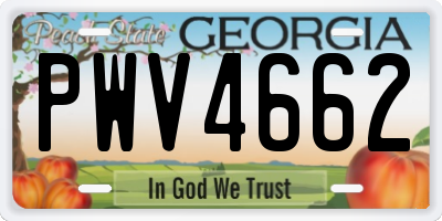 GA license plate PWV4662
