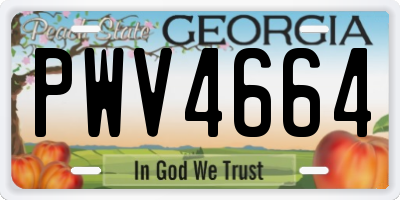 GA license plate PWV4664