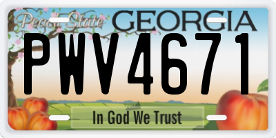 GA license plate PWV4671
