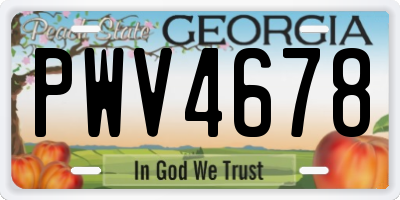 GA license plate PWV4678