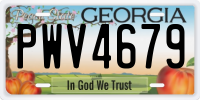 GA license plate PWV4679