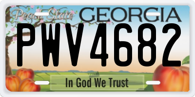 GA license plate PWV4682