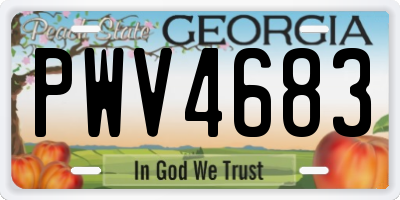 GA license plate PWV4683