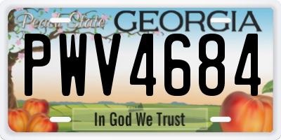 GA license plate PWV4684