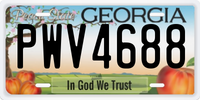 GA license plate PWV4688