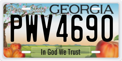 GA license plate PWV4690