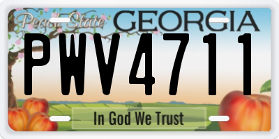 GA license plate PWV4711