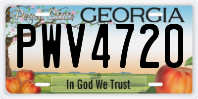GA license plate PWV4720