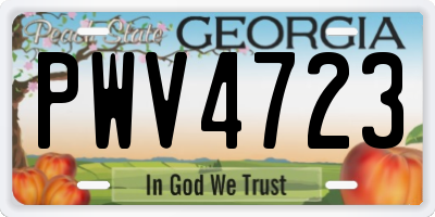 GA license plate PWV4723