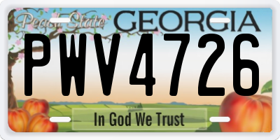 GA license plate PWV4726