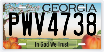 GA license plate PWV4738