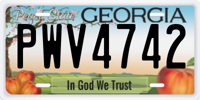 GA license plate PWV4742