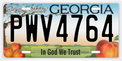 GA license plate PWV4764