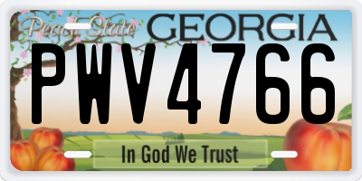 GA license plate PWV4766